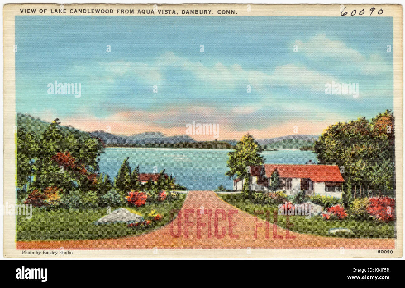 View of Candlewood Lake from Aqua Vista, Danbury, Conn (60090 Stock