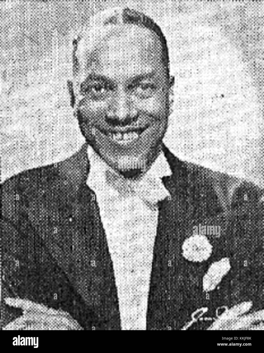 Andy Kirk, an American jazz musician, was known for his skills as a bandleader and saxophonist during the early 20th century. His contributions to jazz are recognized in the American music scene. Stock Photo