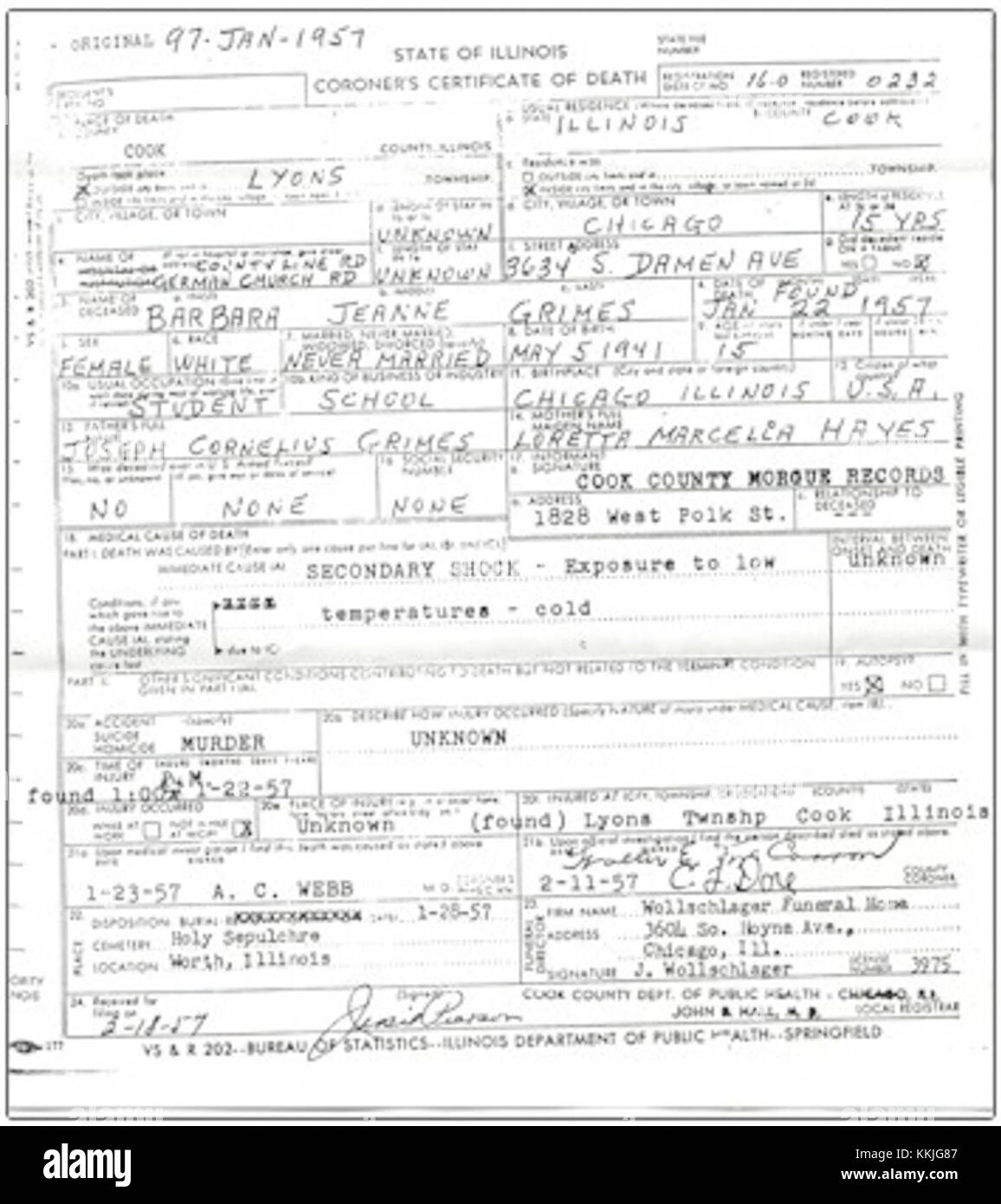 The autopsy report of Barbara Grimes provides a detailed account of her death, offering insights into the cause and circumstances. The report plays a key role in the investigation and understanding of the case. Stock Photo