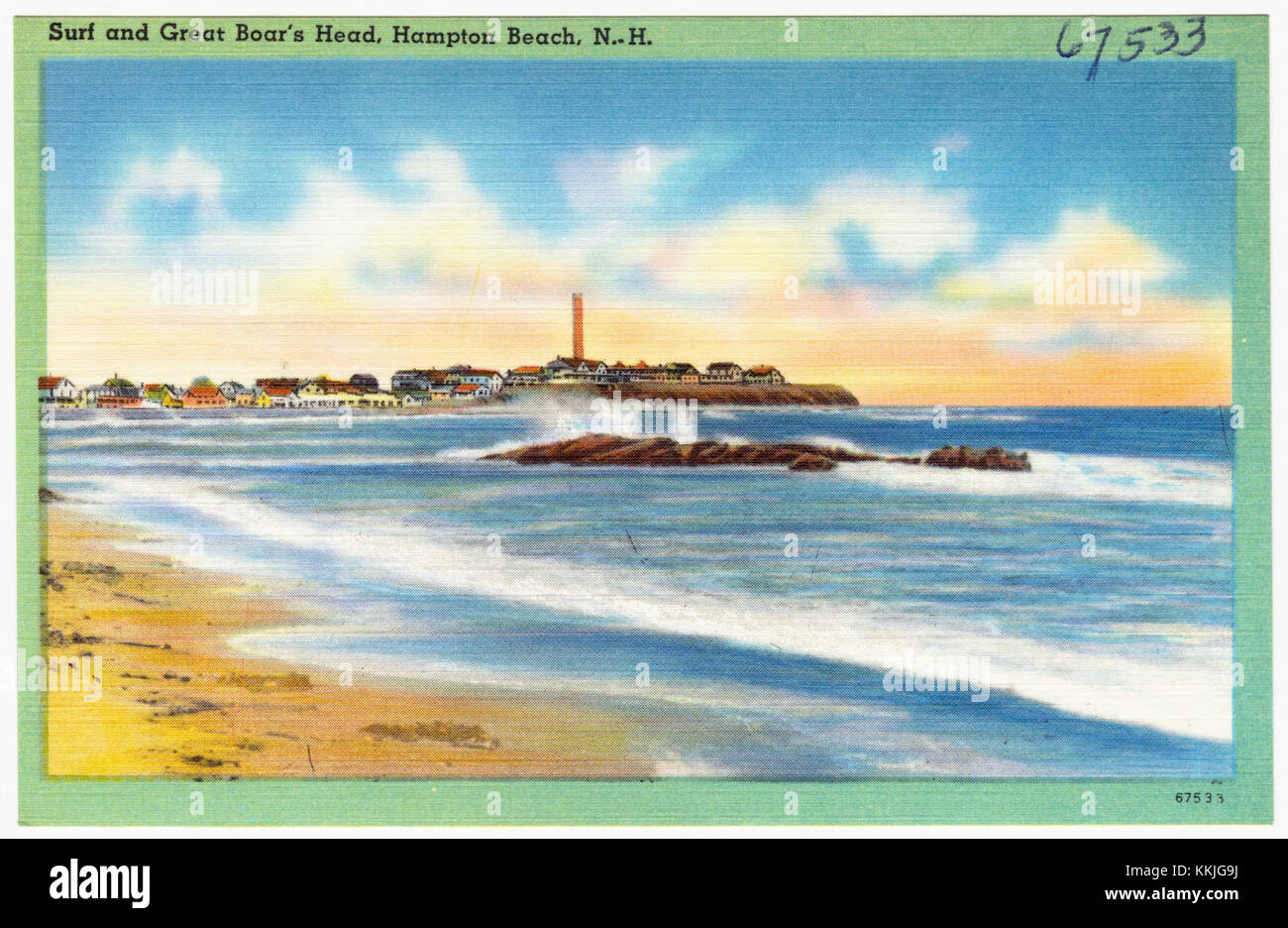 Surf and Great Boar's Head, Hampton Beach, N.H (67533) Stock Photo