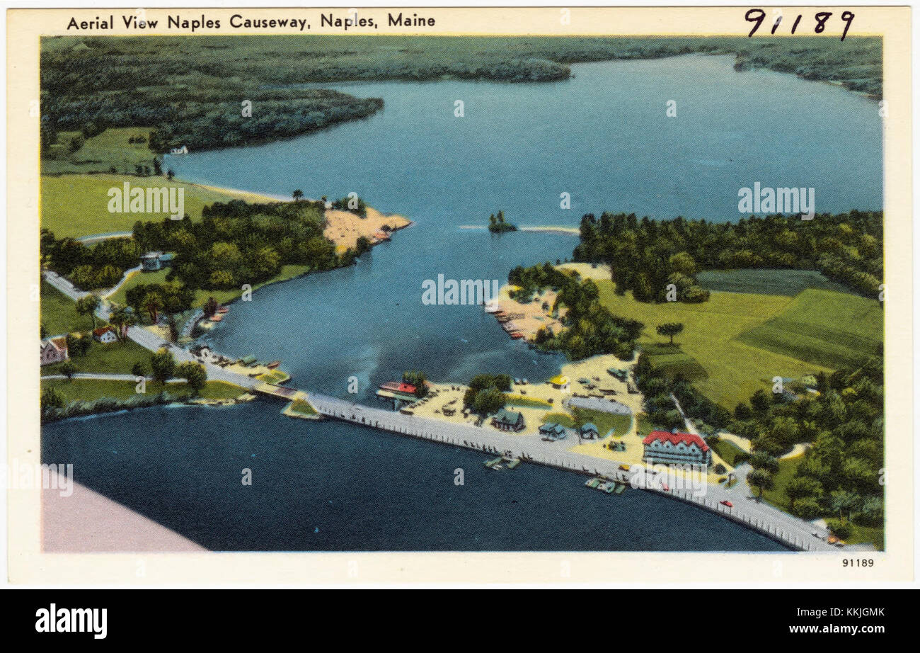 Aerial view Naples Causeway, Naples, Maine (91189 Stock Photo Alamy