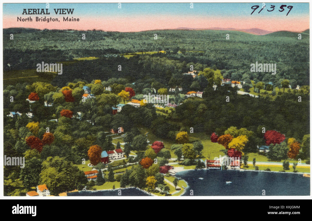 Aerial view, North Bridgton, Maine (91359 Stock Photo Alamy