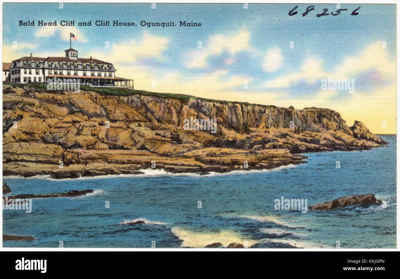 Bald Head Cliff and Cliff House, Ogunquit, Maine (68256 Stock Photo Alamy