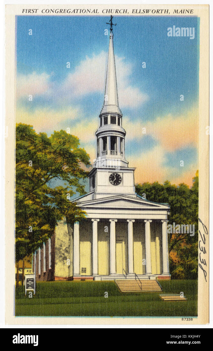First Congregational Church, Ellsworth, Maine (87338 Stock Photo Alamy