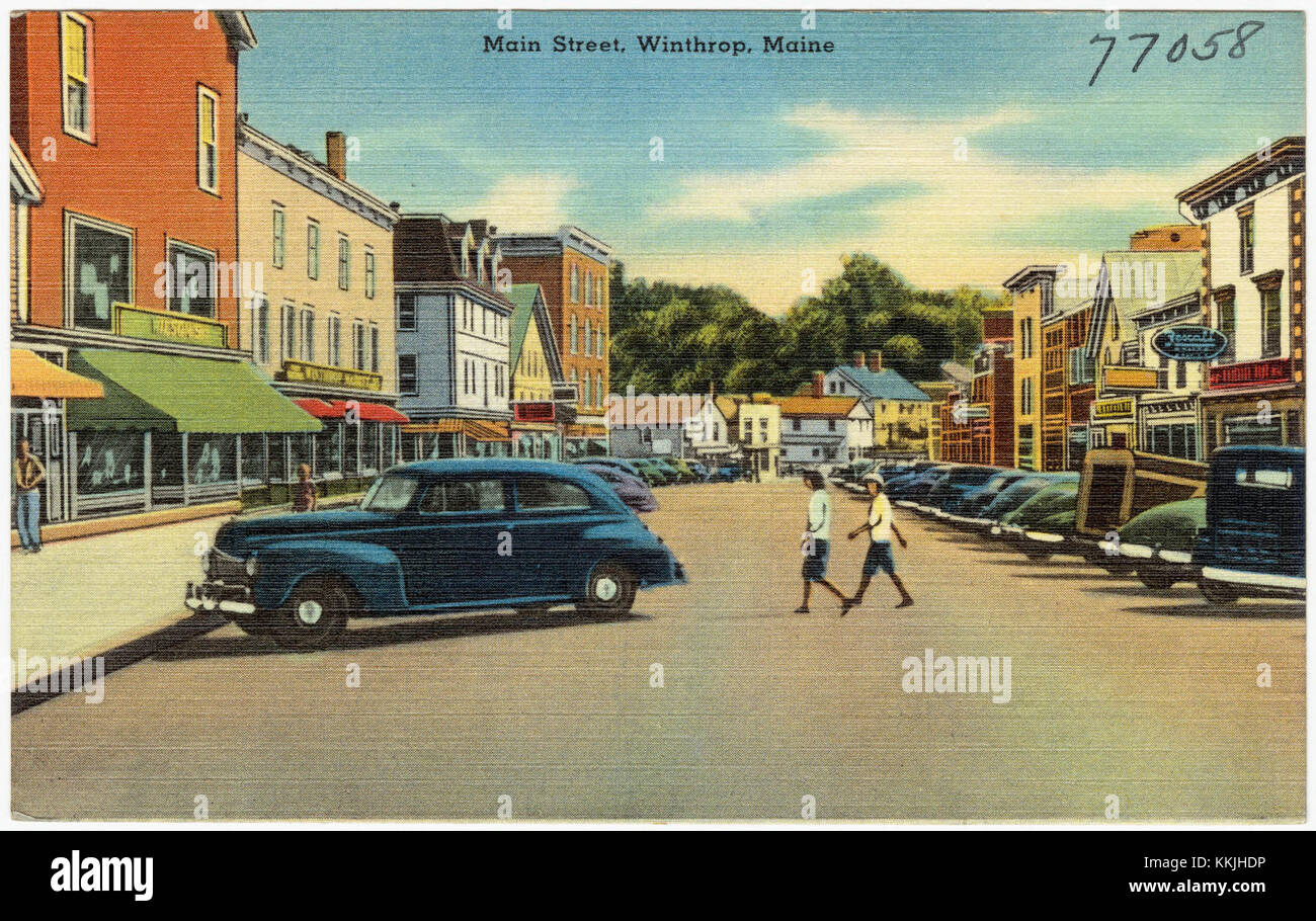 Main Street, Winthrop, Maine (77058 Stock Photo Alamy