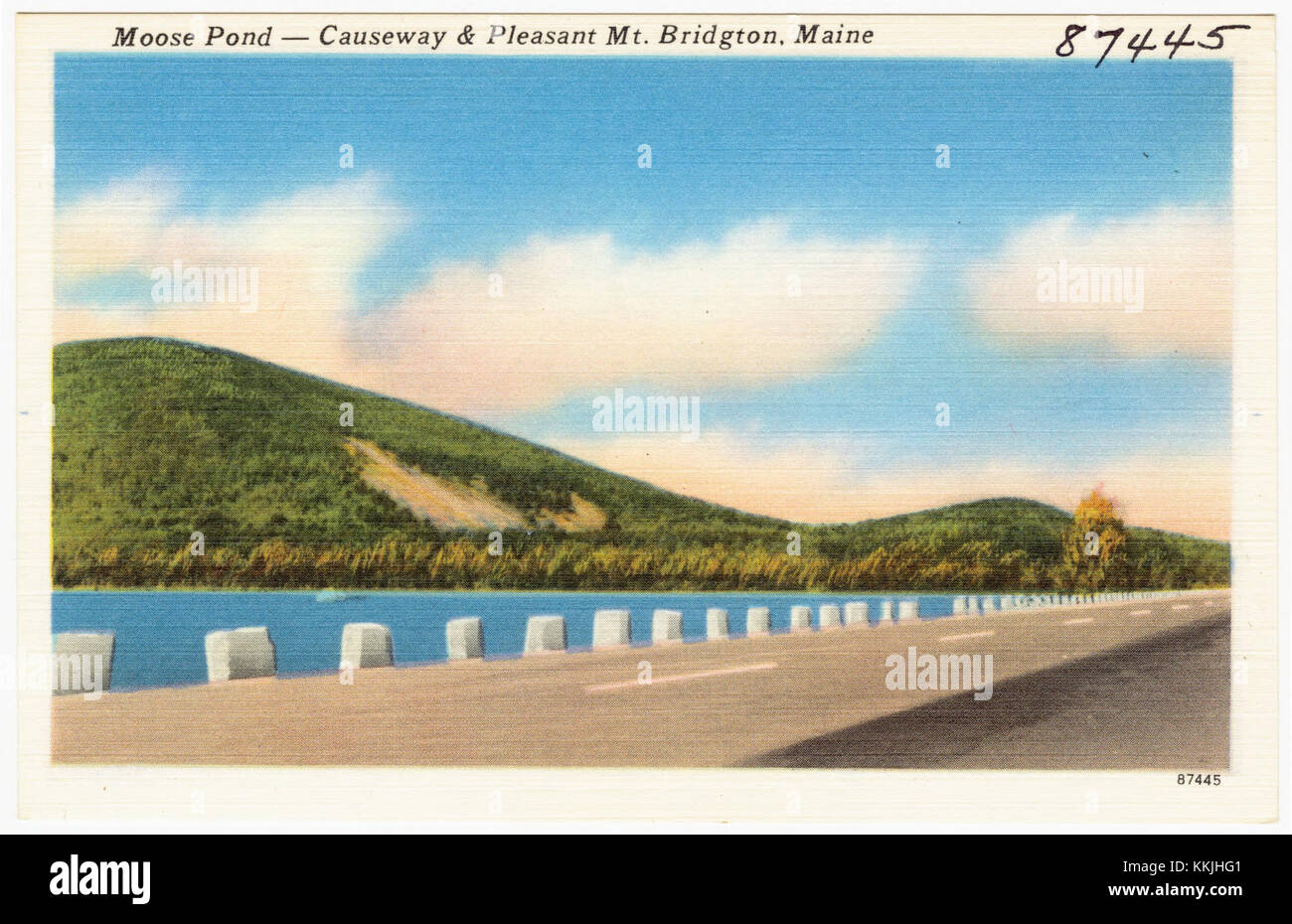 Moose Pond Causeway and Pleasant Mt., Bridgton, Maine (87445 Stock