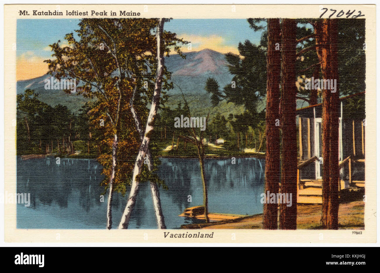 Mt. Katahdin loftiest Peak in Maine, Vacationland (77042 Stock Photo