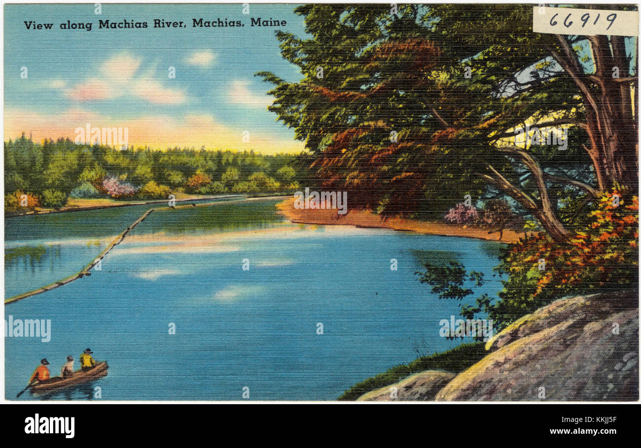 View along Machias River, Machias, Maine (66919 Stock Photo Alamy