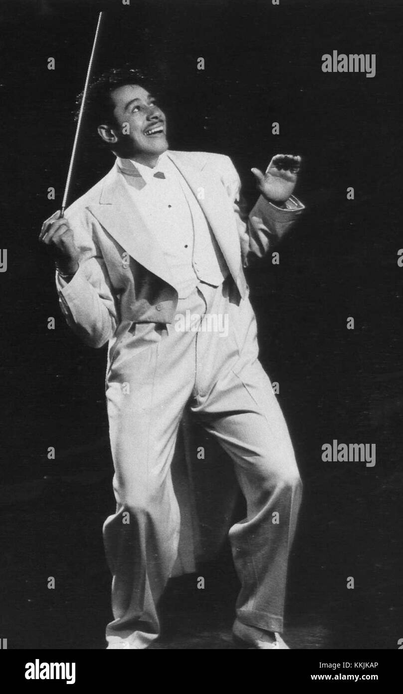 Cab Calloway, an American jazz singer and bandleader, known for his influential role in jazz music and his energetic performances during the swing era. Stock Photo