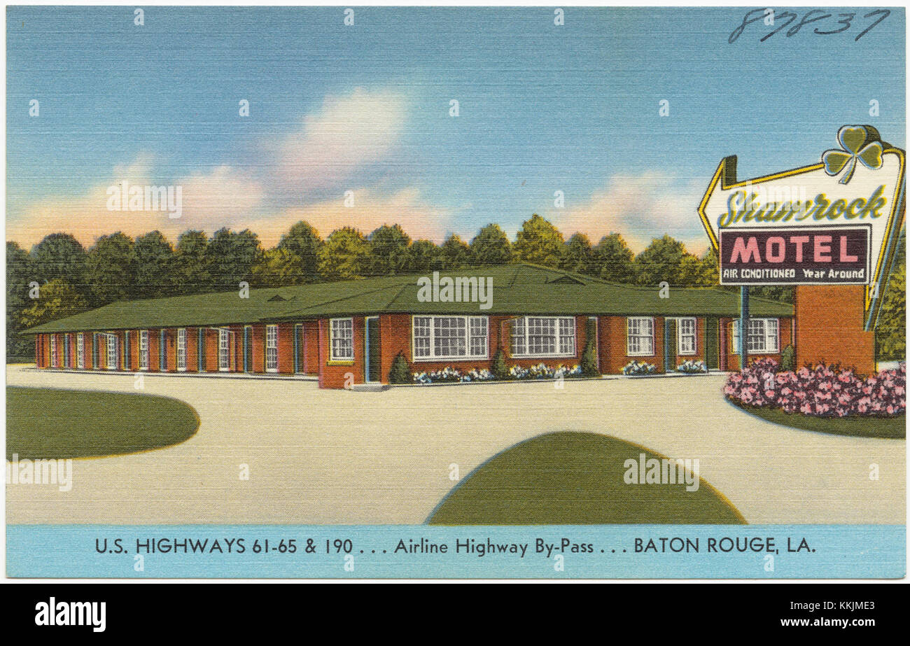 Shamrock Motel, U. S. Highways 61-65 & 190. . . Airline Highway By-Pass ...