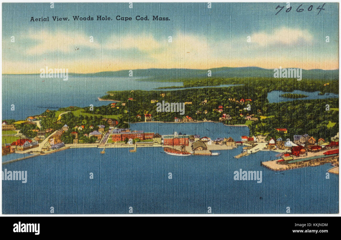 Aerial view, Woods Hole, Cape Cod, Mass (70604 Stock Photo Alamy