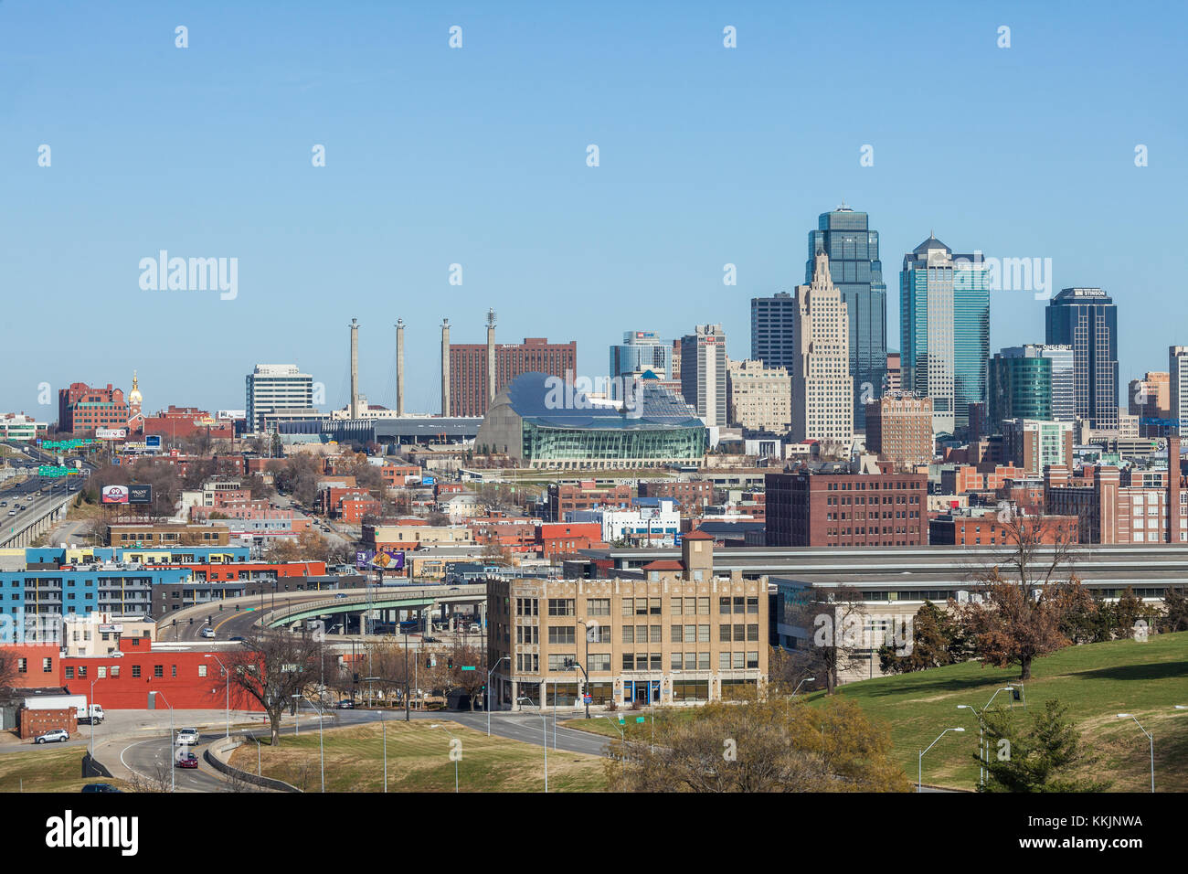 Kansas City skyline during daytime. Stock Photo