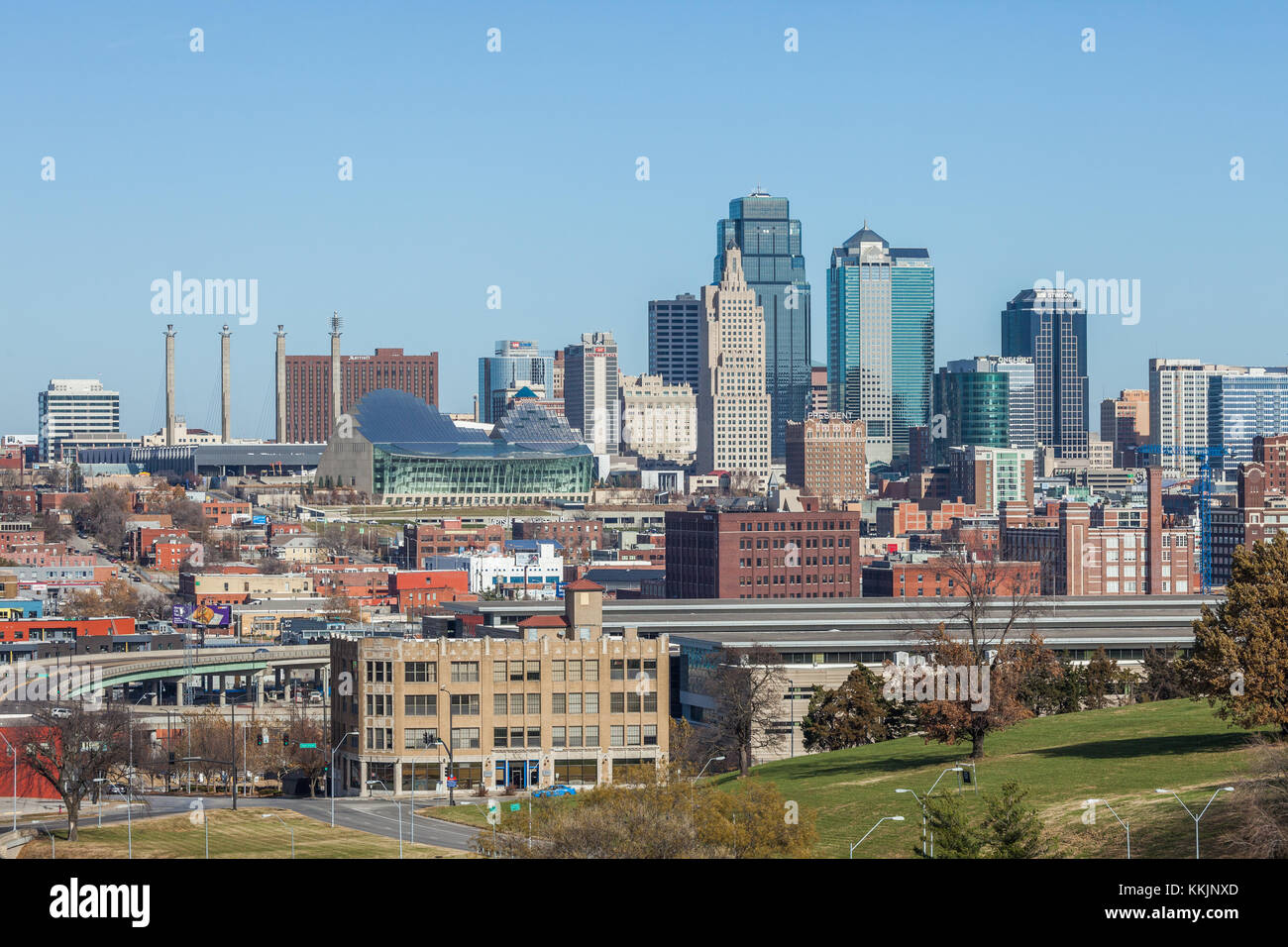 Kansas City skyline during daytime. Stock Photo