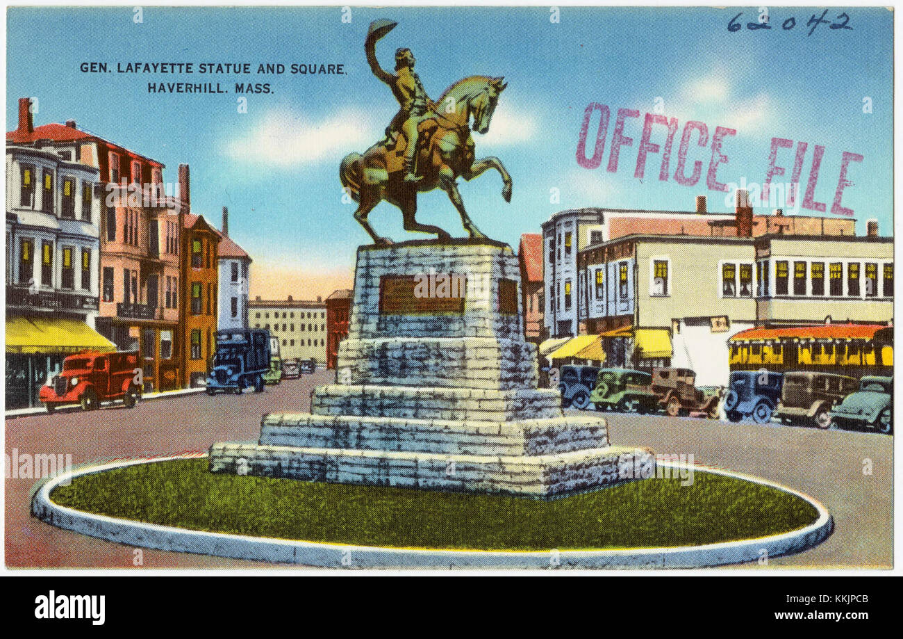 General Lafayette Statue and Square, Haverhill, Mass (62042 Stock Photo