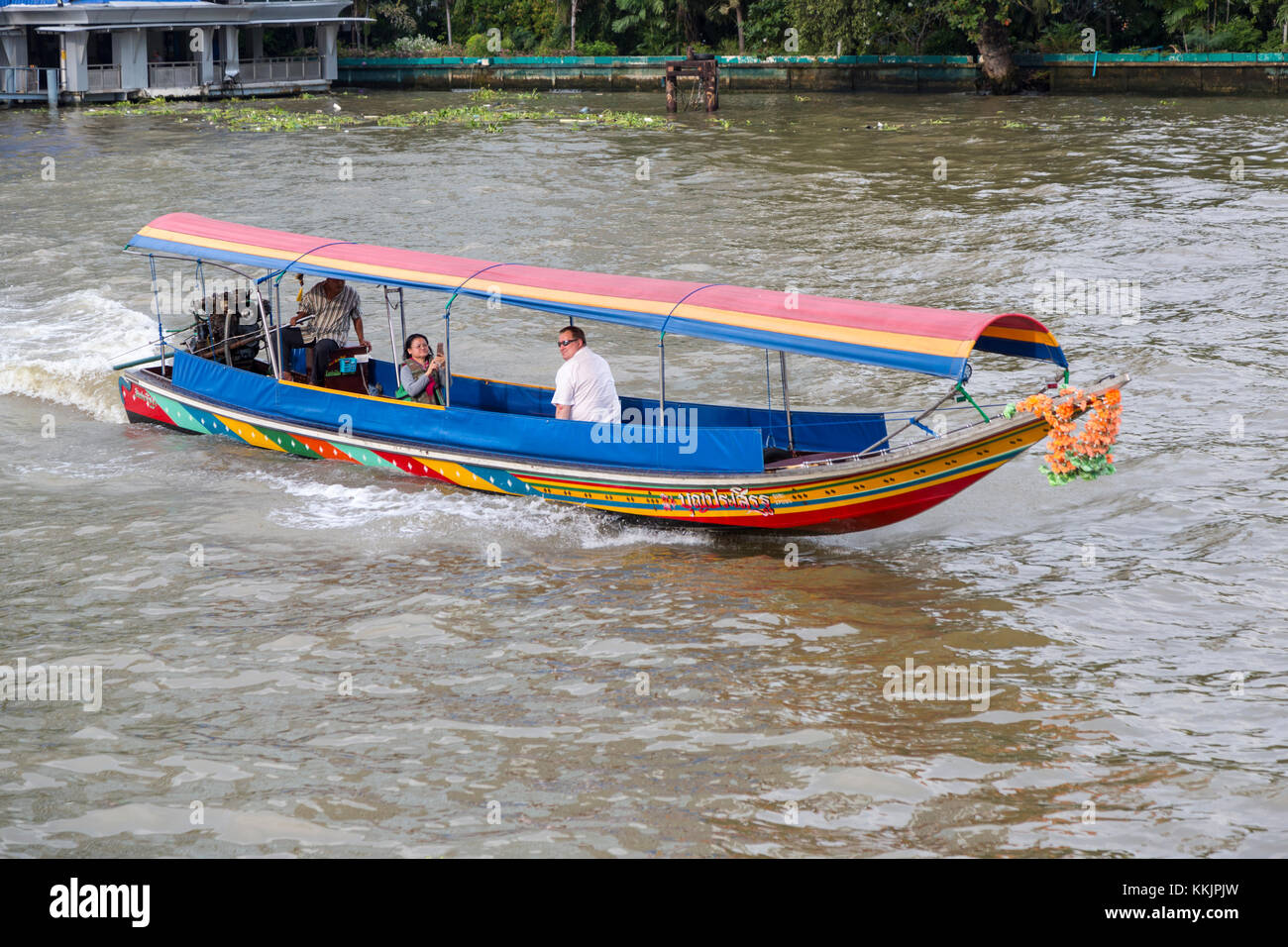 Bangkok, Thailand.  Water Taxi on the Chao Phraya River. Stock Photo