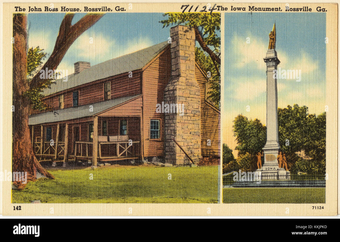 The John Ross House, Rossville, Ga., the Iowa Monument, Rossville, Ga. (8368127270) Stock Photo