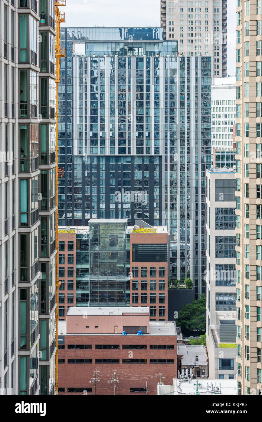 Highrise skyscrapers in the River North neighborhood. Stock Photo