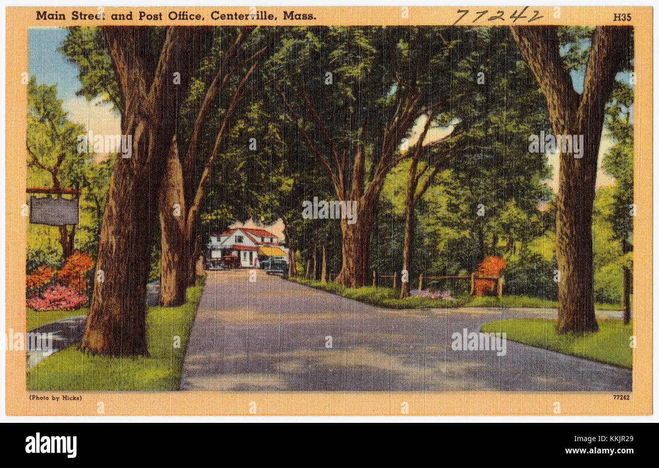 Main Street and post office, Centerville, Mass (77242 Stock Photo Alamy