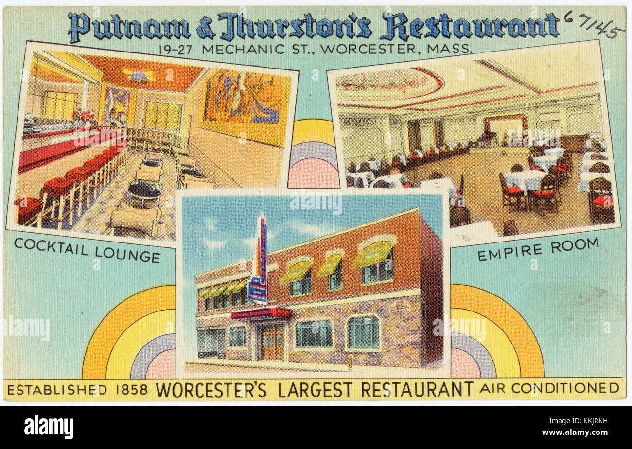 Putnam and Thurston's Restaurant, 19 - 27 Mechanic Street, Worcester, Mass (67145) Stock Photo