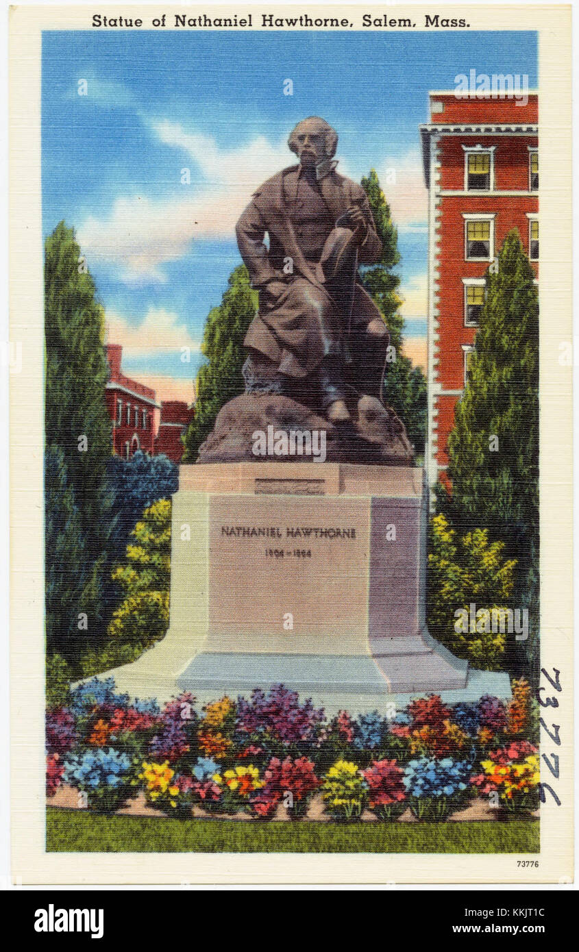 Statue of Nathaniel Hawthorne, Salem, Mass (73776 Stock Photo Alamy