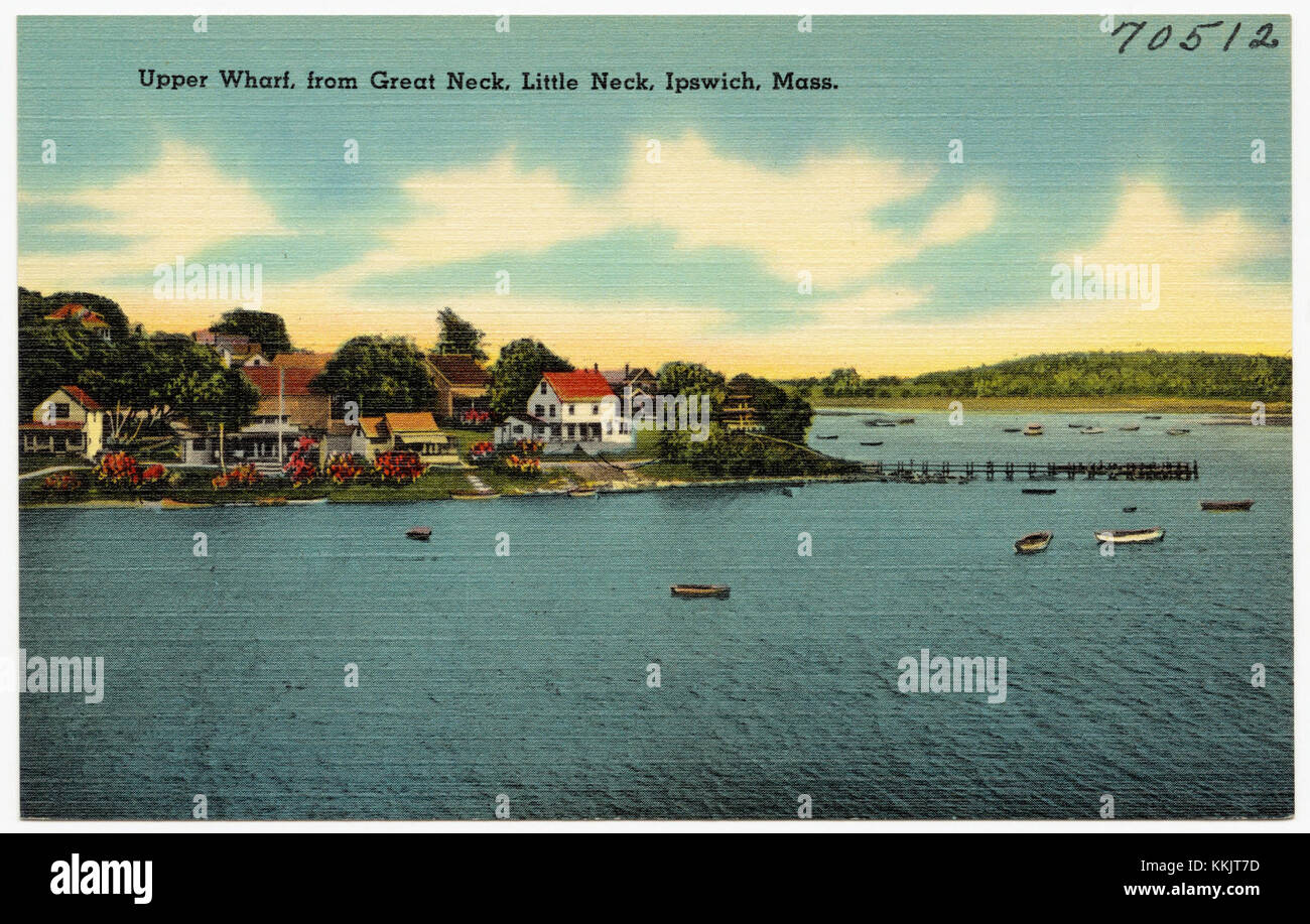 Upper wharf, from Great Neck, Little Neck, Ipswich, Mass (70512 Stock