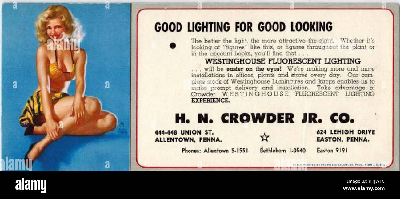 1950 H N Crowder Jr Company Trade Card 01 Stock Photo Alamy
