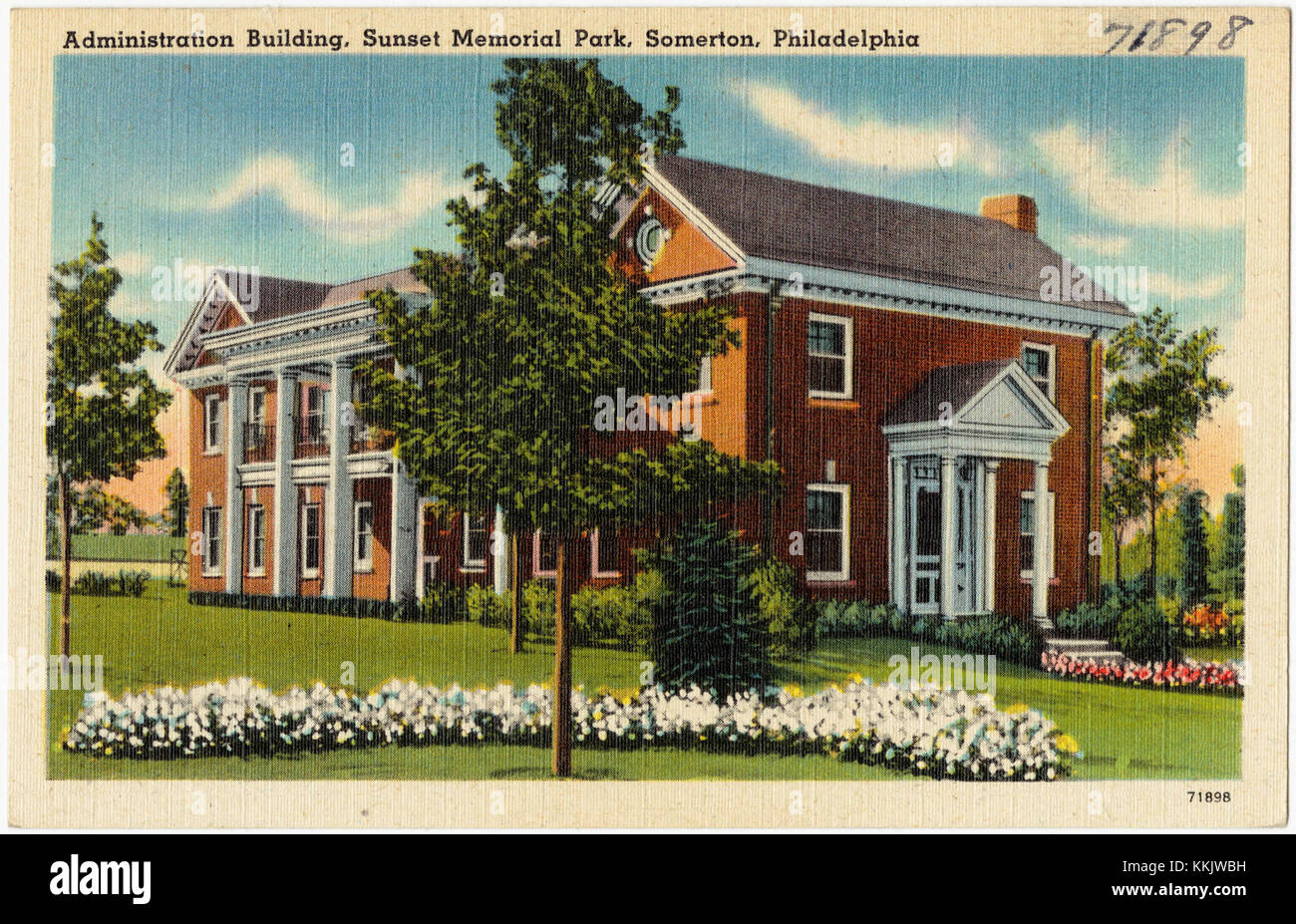 Administration building, Sunset Memorial Park, Somerton, Philadelphia (71898 Stock Photo Alamy