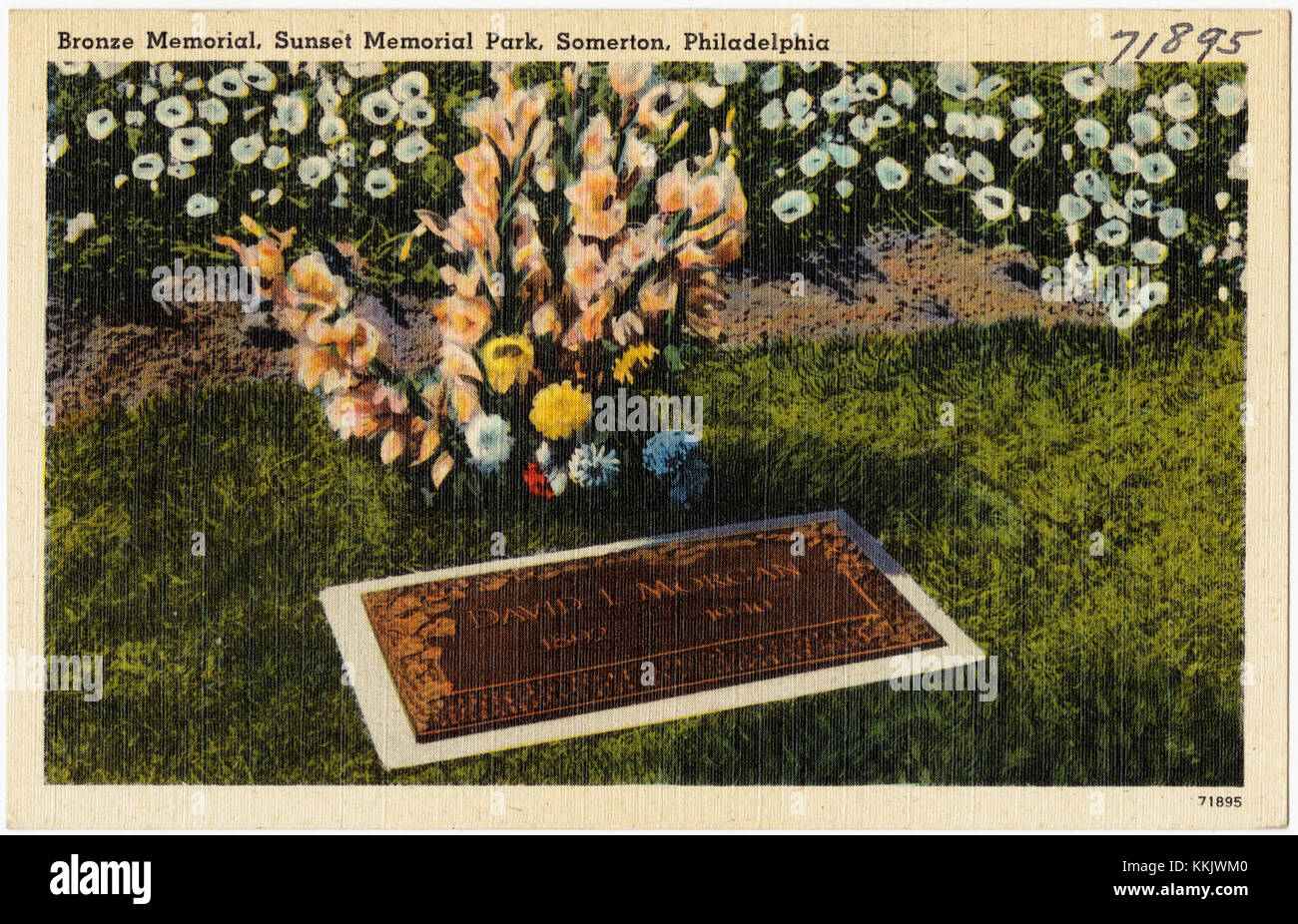 Bronze memorial, Sunset Memorial Park, Somerton, Philadelphia (71895 Stock Photo Alamy