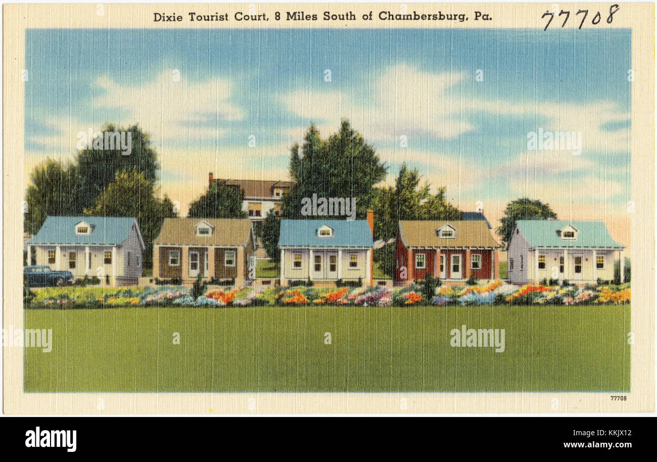 Dixie Tourist Court 8 Miles South Of Chambersburg Pa 77708
