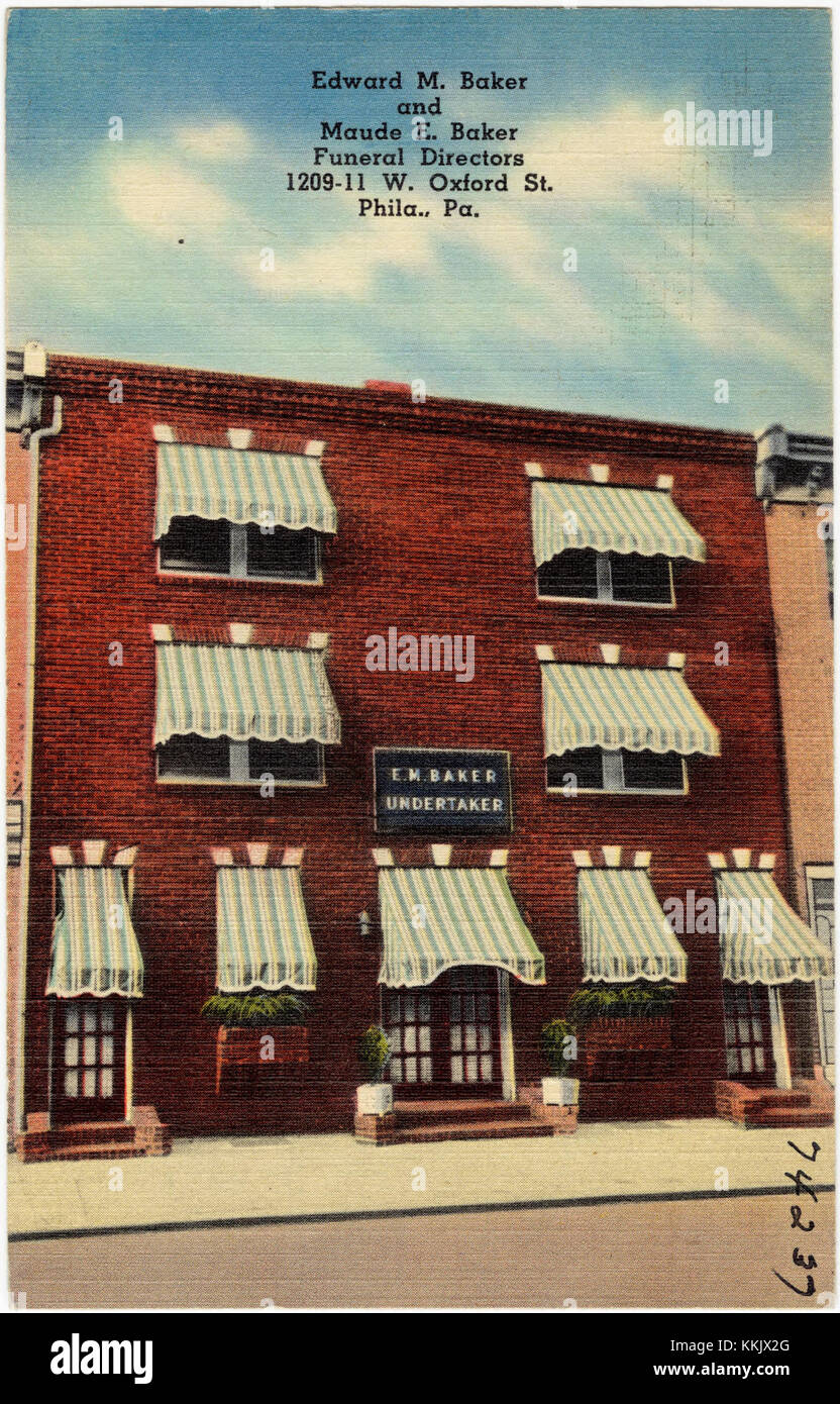 Edward M. Baker and Maude E. Baker, funeral directors, 120911 W. Oxford St., Phila., Pa (74237