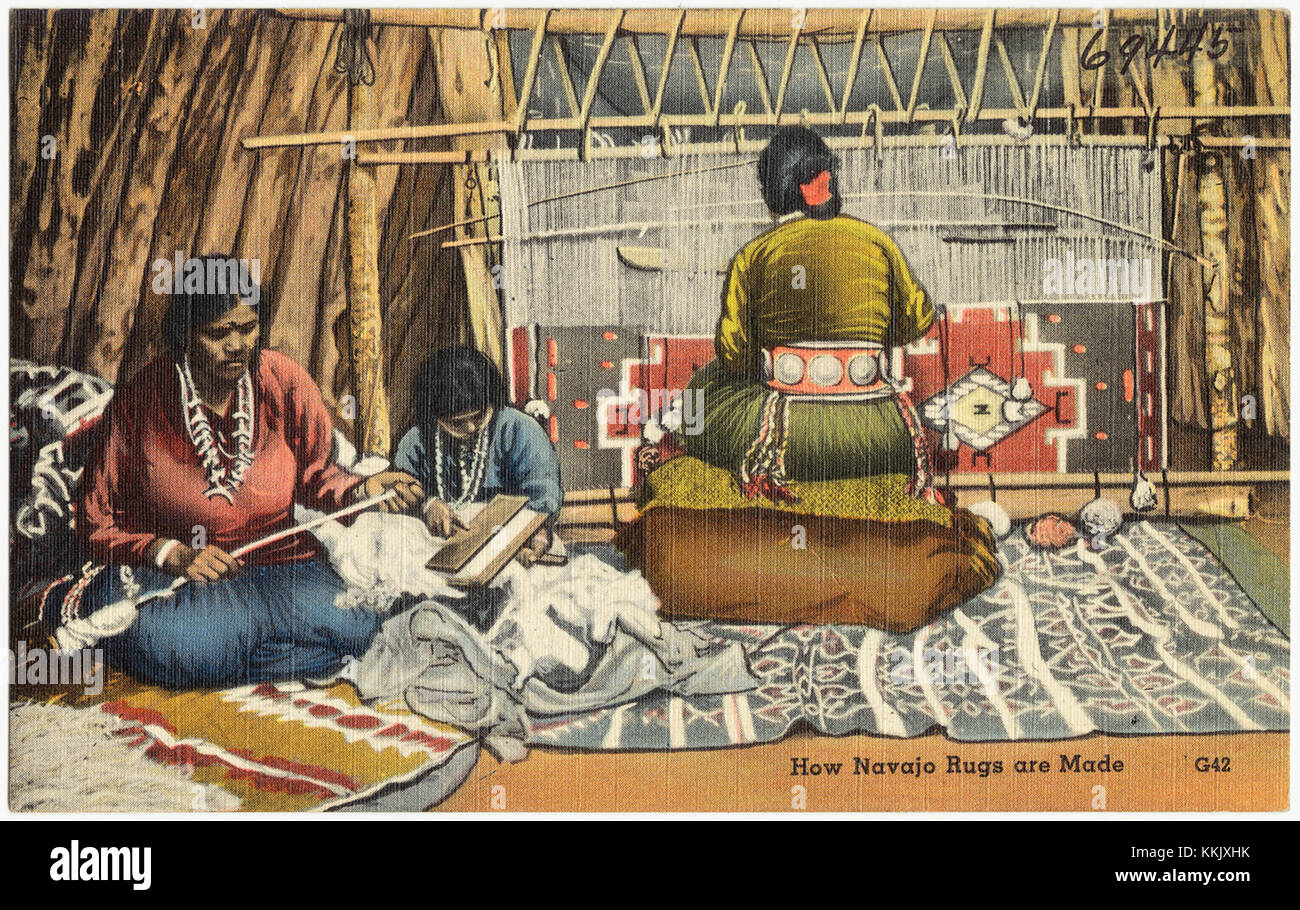 How Navajo rugs are made Stock Photo Alamy
