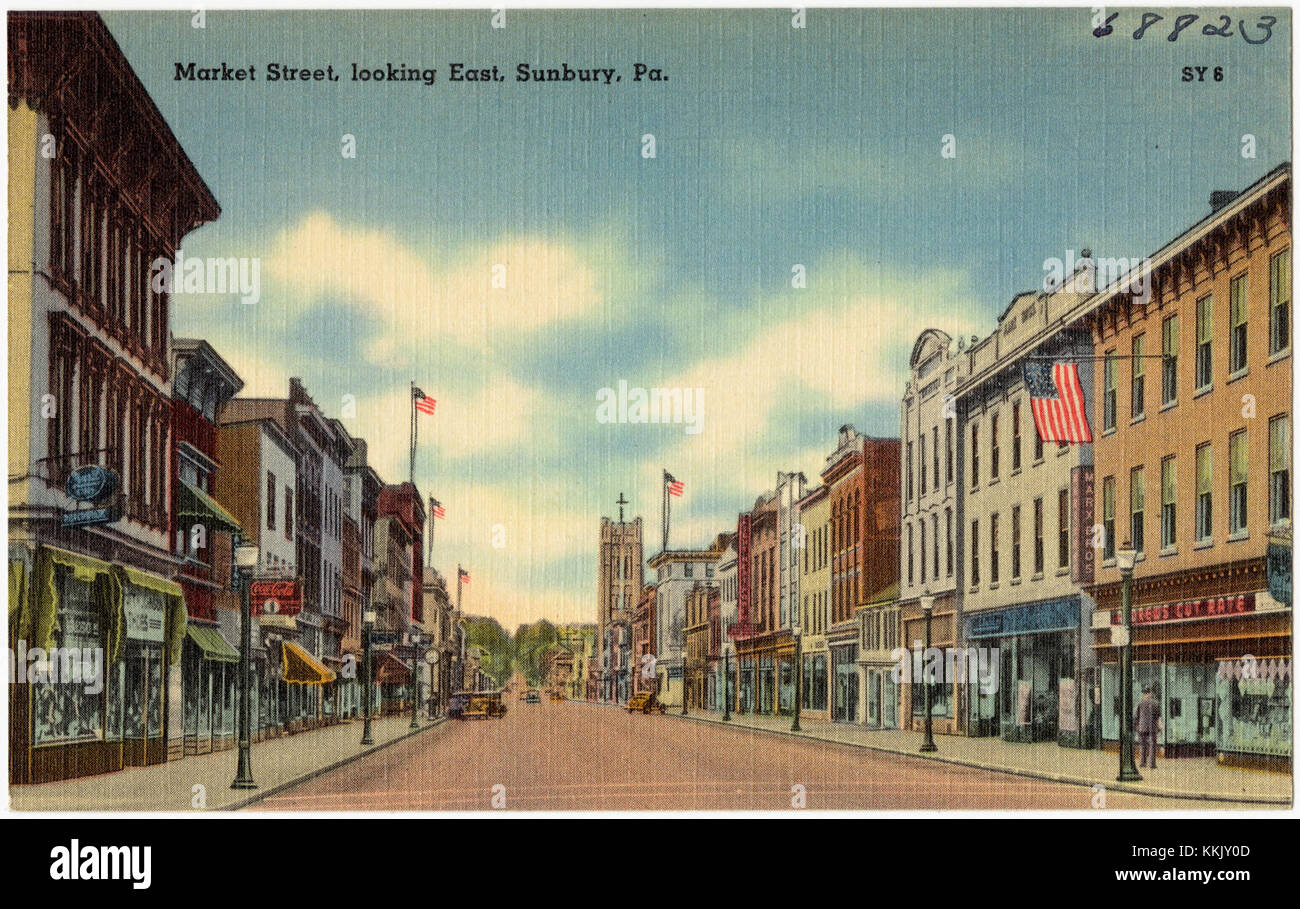 Market Street, looking east, Sunbury, Pa (68823 Stock Photo Alamy