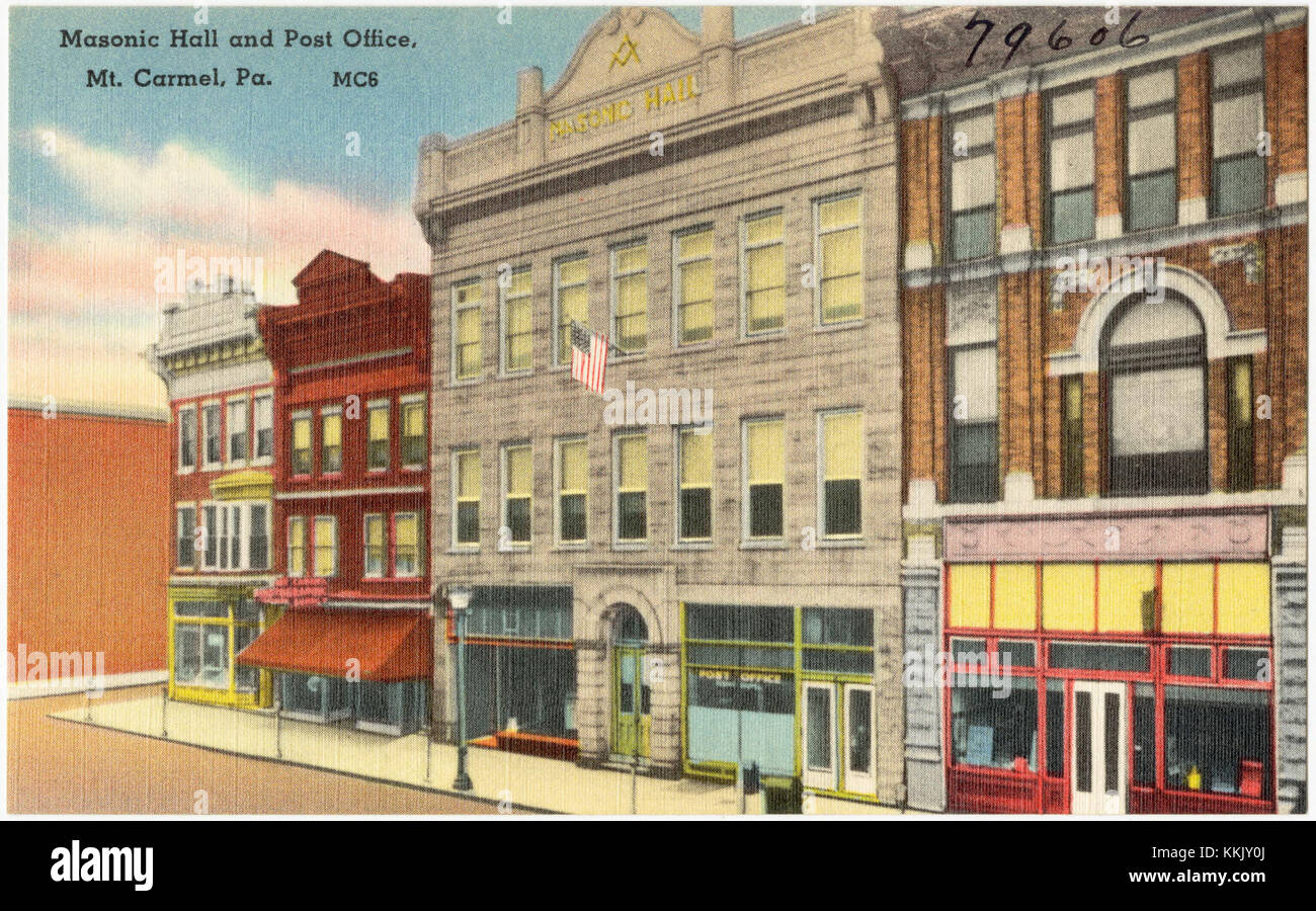 Masonic Hall and post office, Mt. Carmel, Pa (79606 Stock Photo Alamy