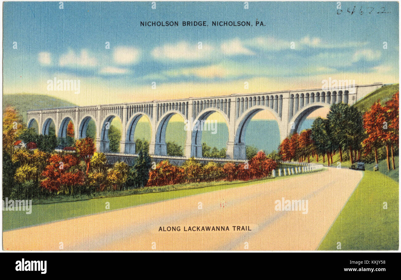 Nicholson Bridge, Nicholson, PA., along Lackawanna trail (64672 Stock