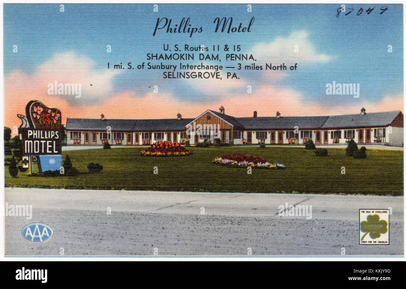 Phillips Motel, U.S. Route 11 and 15, Shamokin Dam, Penna., 1 mi. S. of  Sunbury Interchange -- 3 miles north of Selinsgrove, PA (87049 Stock Photo  - Alamy