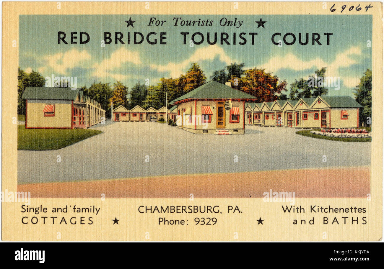 Red Bridge Tourist Court Chambersburg Pa 69064 Stock Photo