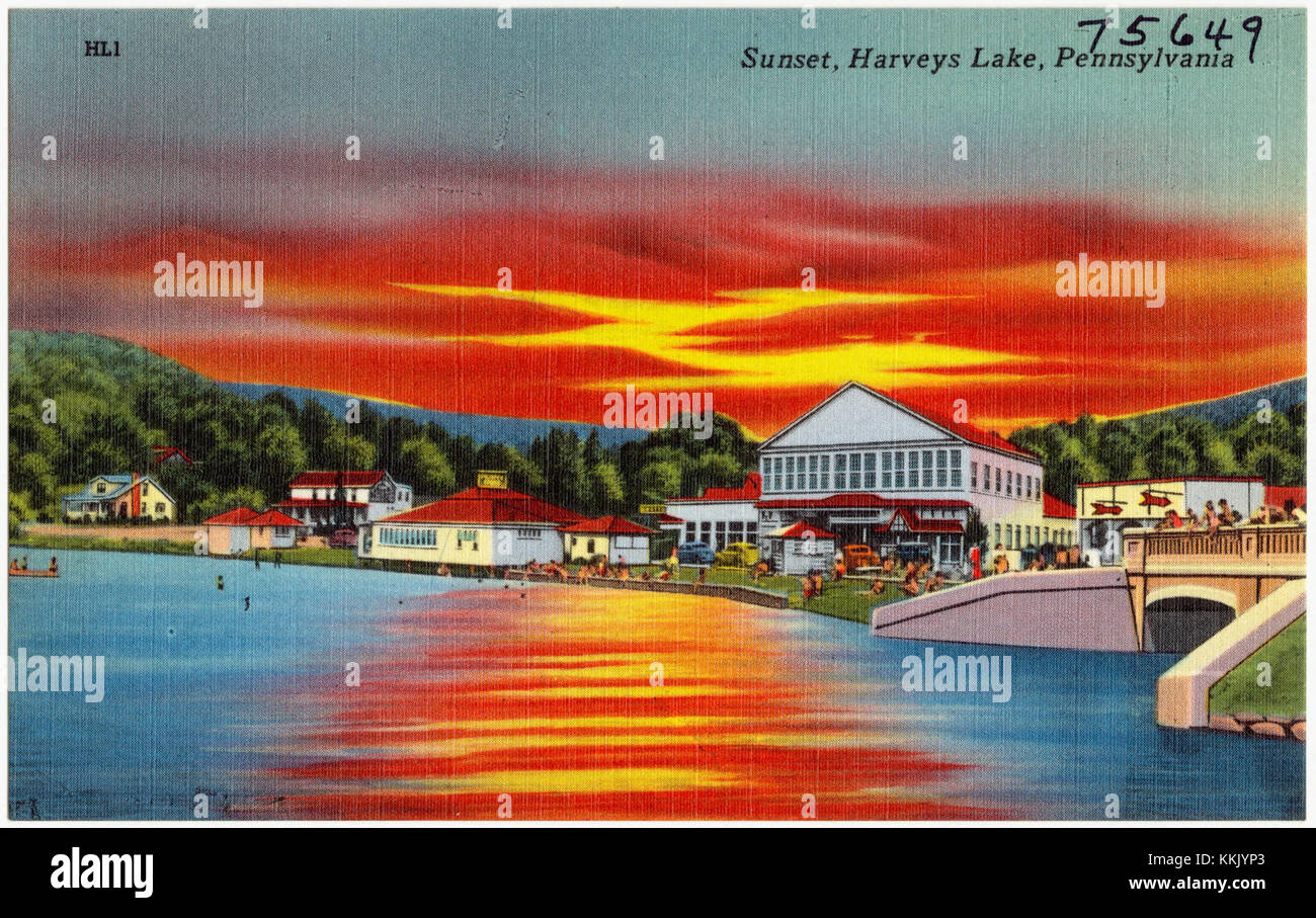 Sunset, Harvey's Lake, Pennsylvania (75649 Stock Photo Alamy