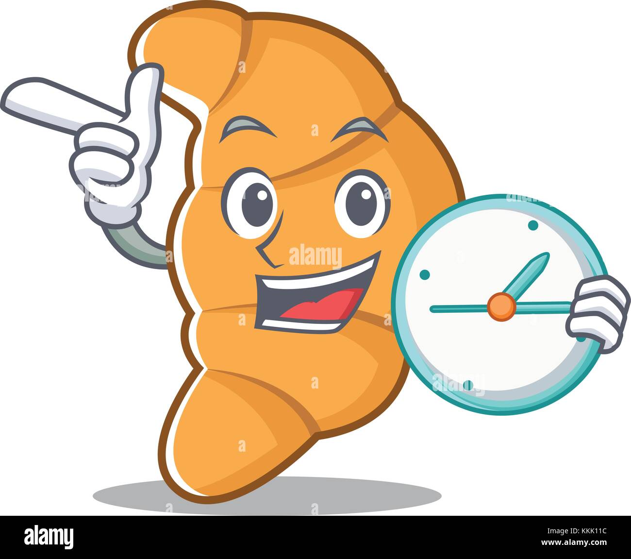 With clock croissant character cartoon style Stock Vector Image & Art ...