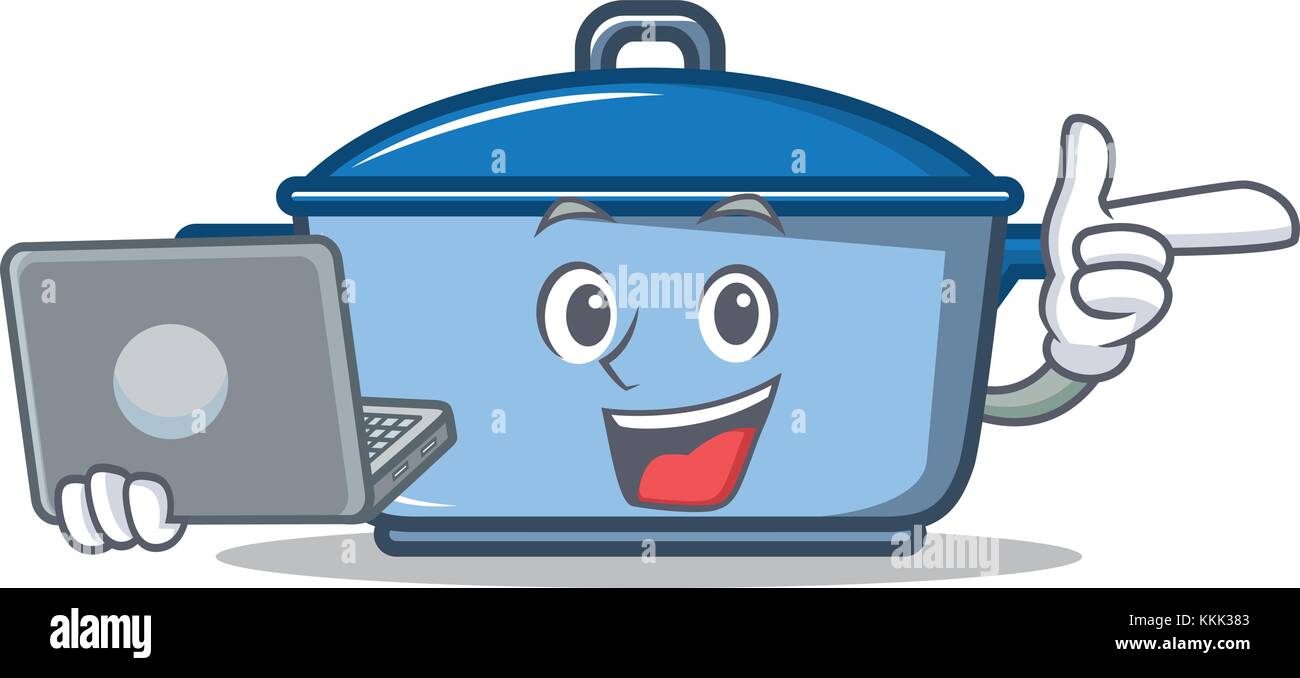 Food Computer Loading Cartoon With laptop kitchen character cartoon style Stock Vector Image & Art ...