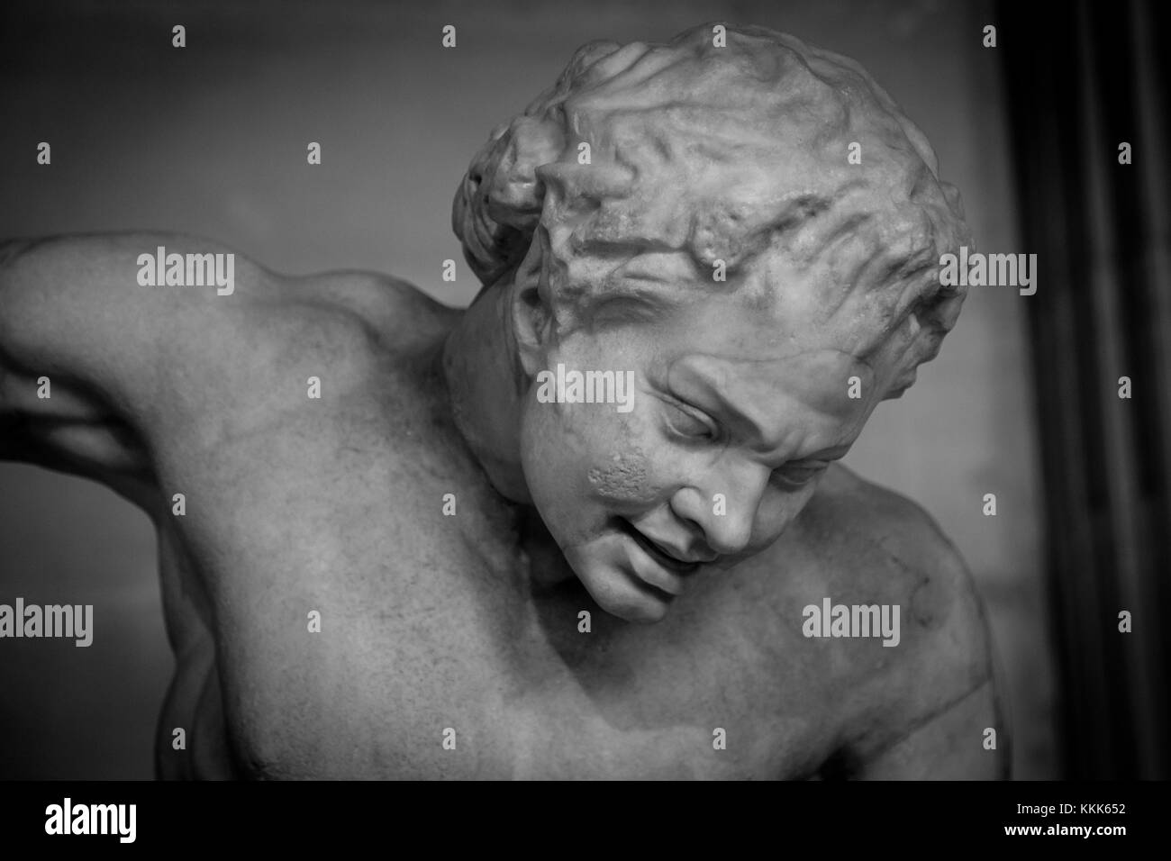 Head and shoulders detail of the ancient sculpture Stock Photo Alamy