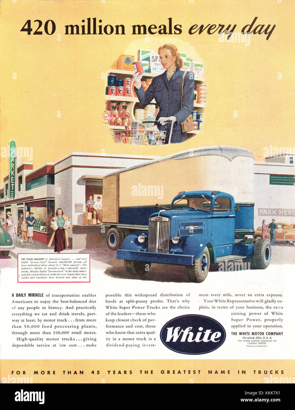 1948 U.S. Magazine White Motor Company Advert Stock Photo