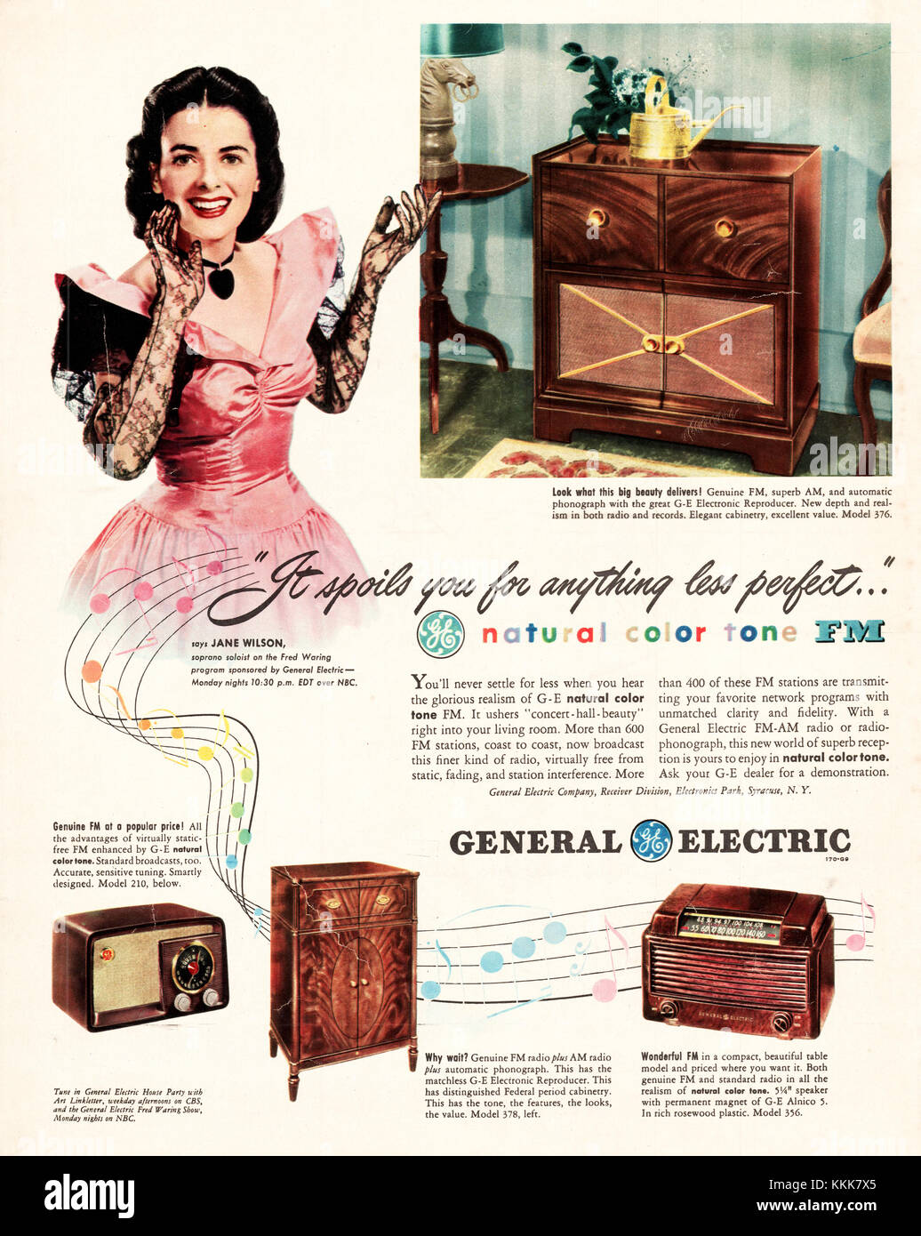 1948 U.S. Magazine General Electric FM Radio Advert Stock Photo - Alamy