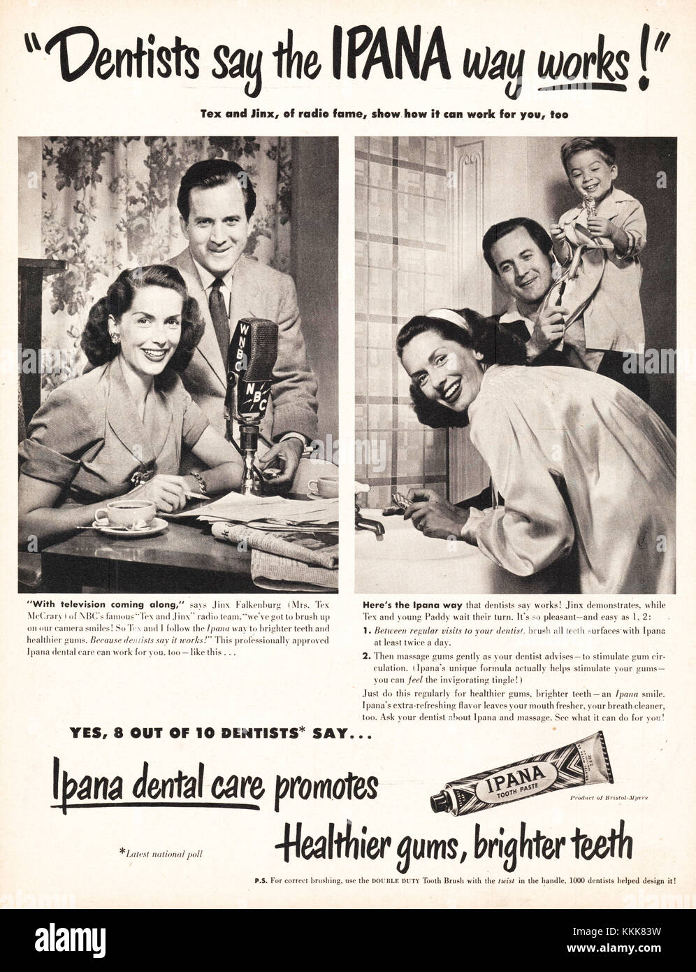 1948 U.S. Magazine Ipana Toothpaste Advert Stock Photo Alamy