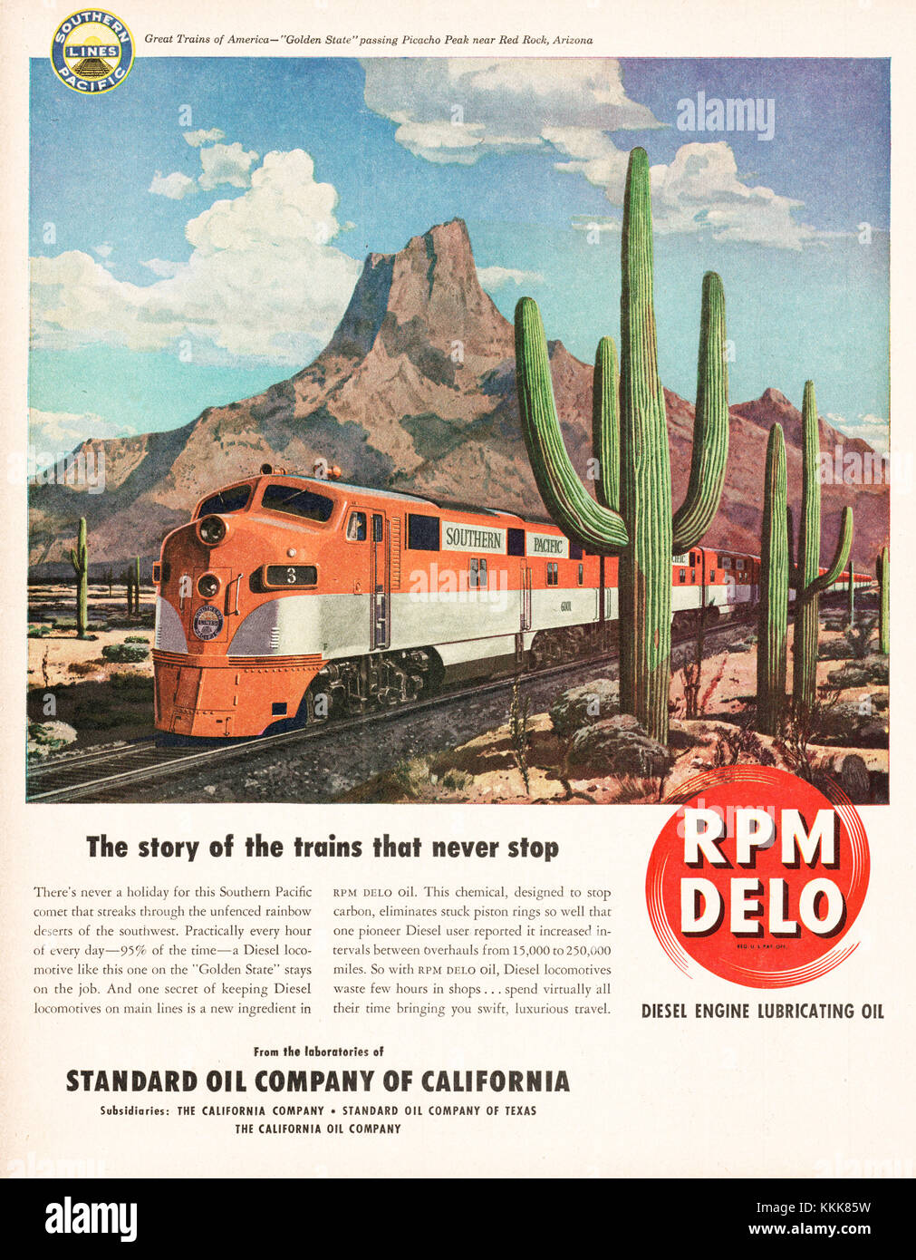 1948 U S Magazine RPM Delo Engine Oil Advert Stock Photo Alamy