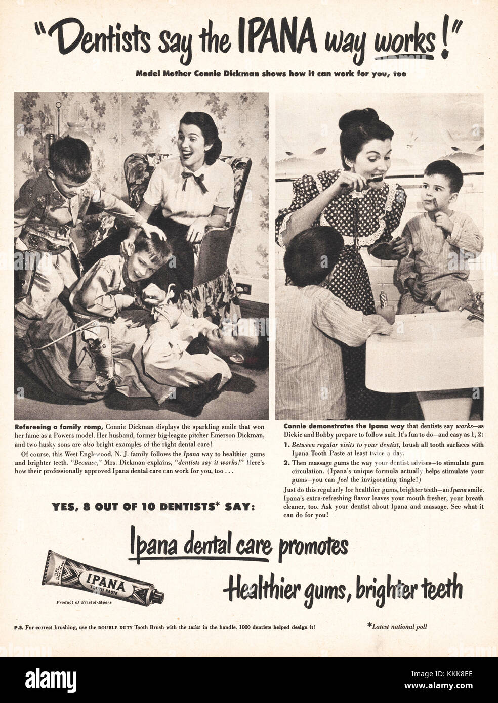 1948 U.S. Magazine Ipana Toothpaste Advert Stock Photo Alamy