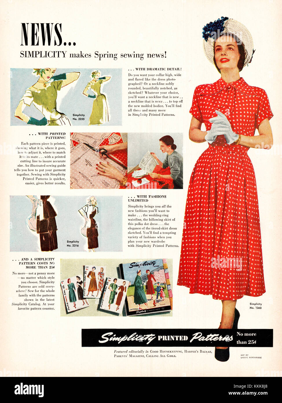 1948 U.S. Magazine Simplicity Womenswear Advert Stock Photo - Alamy