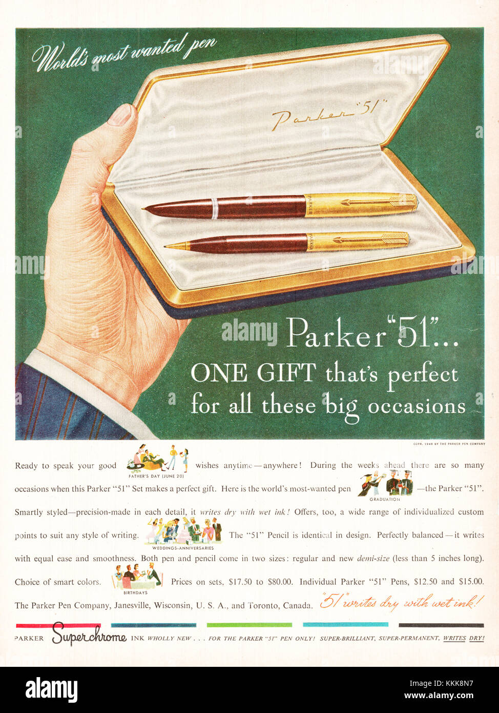 1970s UK Parker Pens Magazine Advert Stock Photo - Alamy