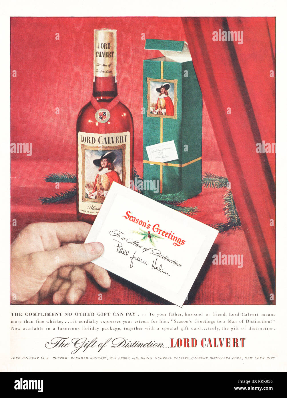 1947 U.S. Magazine Lord Calvert Whisky Advert Stock Photo Alamy