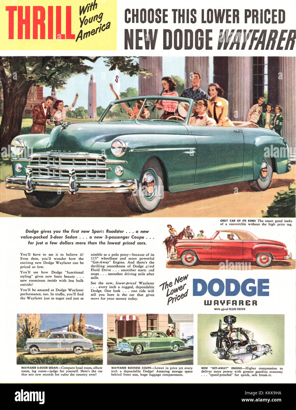 1949 U.S. Magazine Dodge Wayfarer Advert Stock Photo Alamy