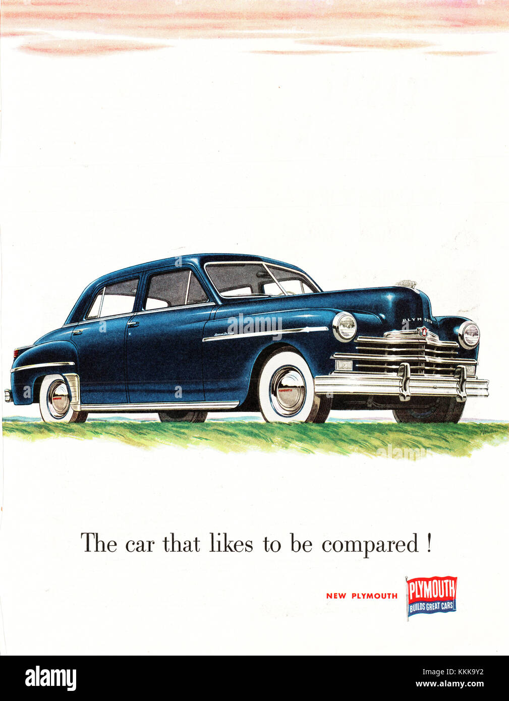 1949 U.S. Magazine Plymouth Cars Advert Stock Photo